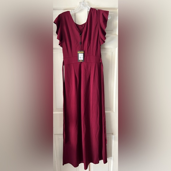 MIUSOL Ruffle Trim Belted Wide Leg Jumpsuit - Picture 6 of 8